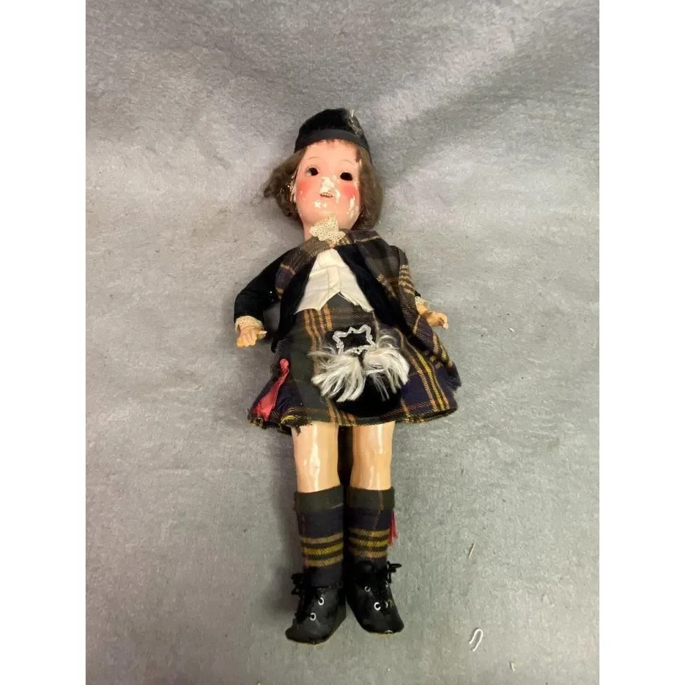 VINTAGE 13 INCH‎ SCOTCH DOLL BISQUE HEAD GERMANY 451 5/0 W COMPOSITION LIMBS